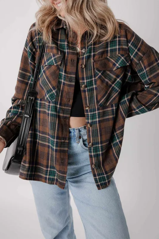 Threaded Pear Elizabeth Plaid Print Chest Shirt made by Threaded Pear