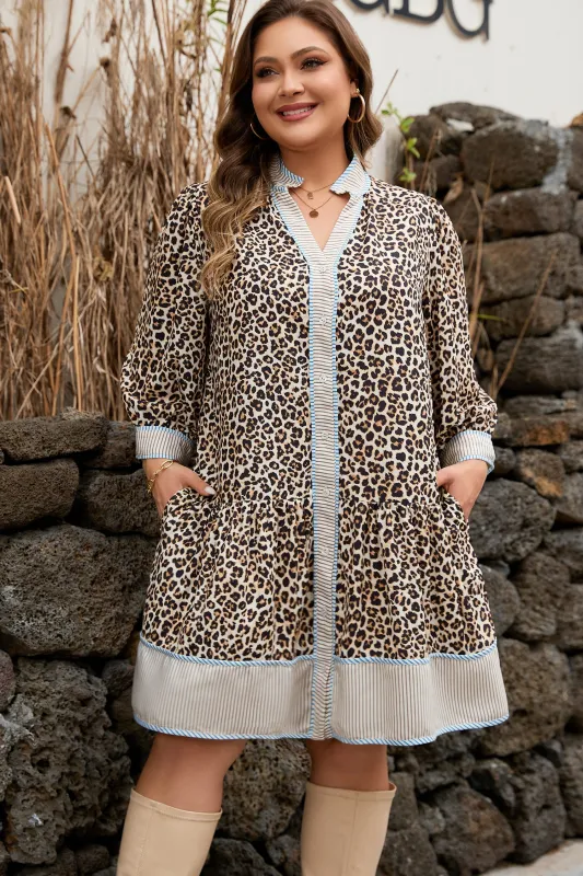 Threaded Pear Davina Long Sleeve Mini PLUS Dress made by Threaded Pear