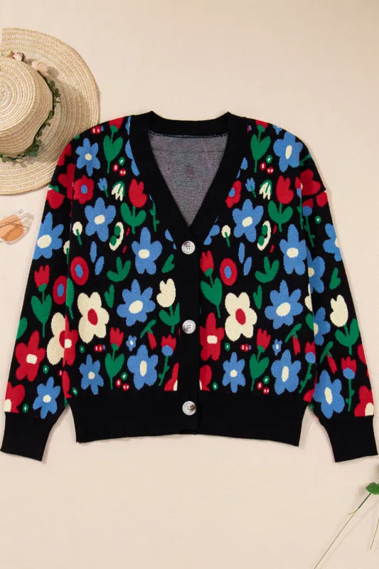 Threaded Pear Zariah Print Short Cardigan Sweater made by Threaded Pear