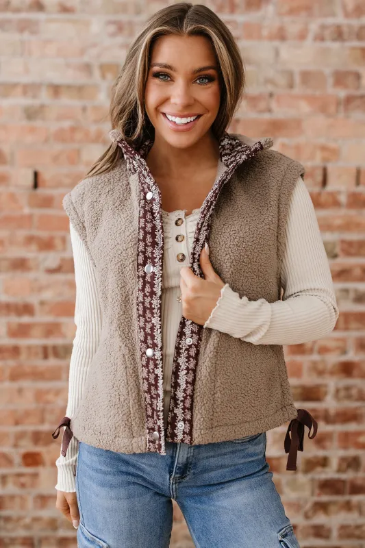 Threaded Pear Wrenley Bows Sherpa Fleece Vest made by Threaded Pear