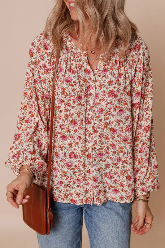 Threaded Pear Carter Notched Puff Sleeve Blouse made by Threaded Pear