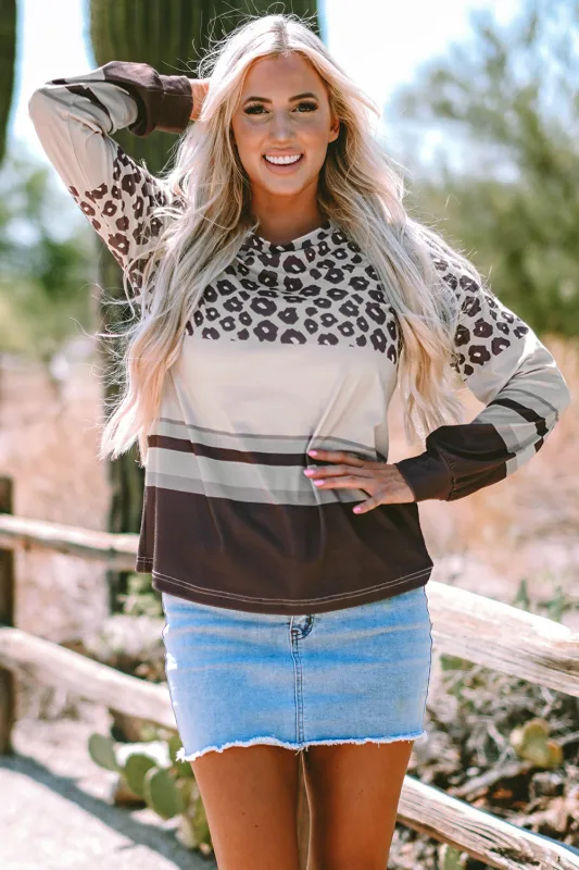 Threaded Pear Teagan Color Block Crewneck Long Sleeve Top made by Threaded Pear