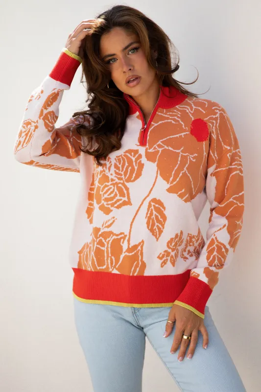 Threaded Pear Theaella Zip Collared Pullover Sweater made by Threaded Pear