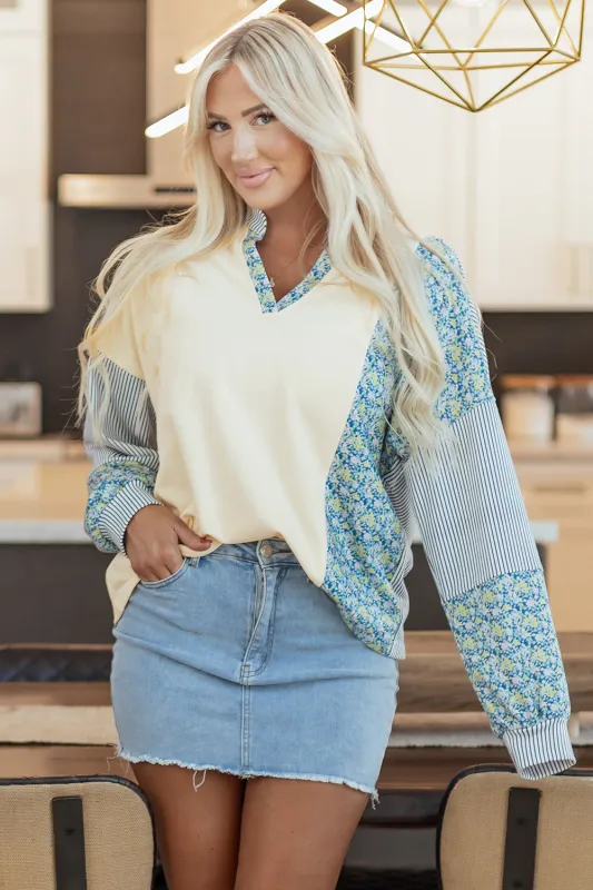 Threaded Pear Syllena Collared Boxy Fit Sweatshirt made by Threaded Pear