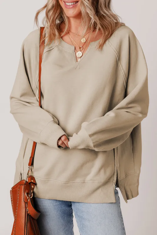 Threaded Pear Ashley Sleeve Side Slit Sweatshirt made by Threaded Pear