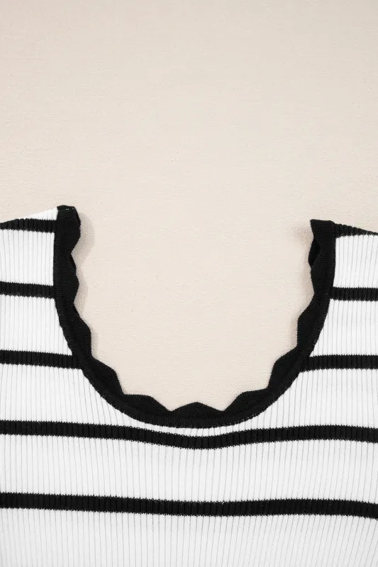Threaded Pear Sutton Striped Ribbed Slim Sweater made by Threaded Pear