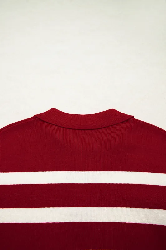 Threaded Pear Ariya Stripe Collared Sweater made by Threaded Pear