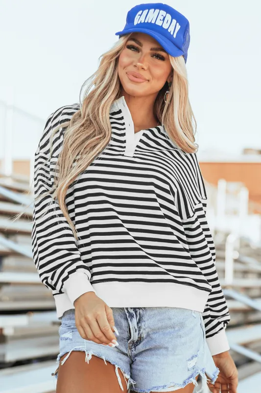 Threaded Pear Amara Stripe Oversized Sweatshirt made by Threaded Pear