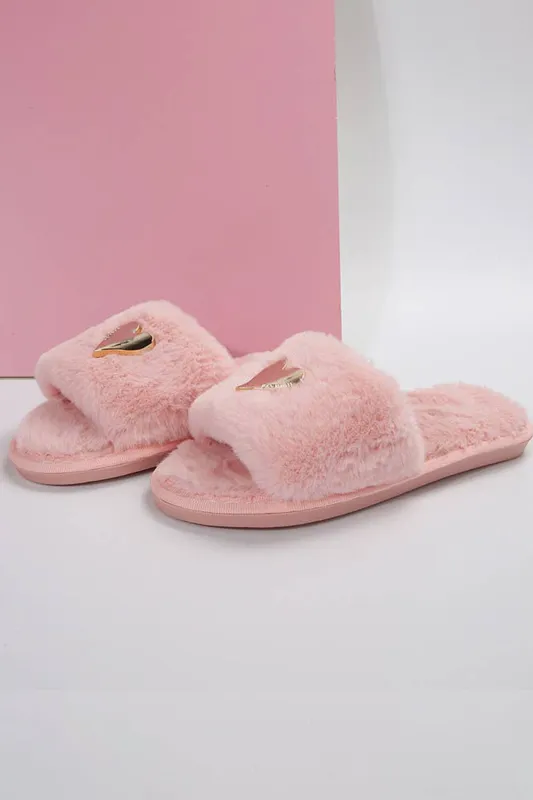Threaded Pear Alaina Open toe Plush Slippers made by Threaded Pear