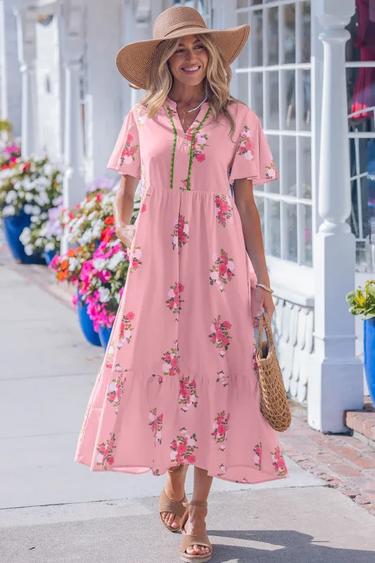 Threaded Pear Alena Floral Print Maxi Dress made by Threaded Pear