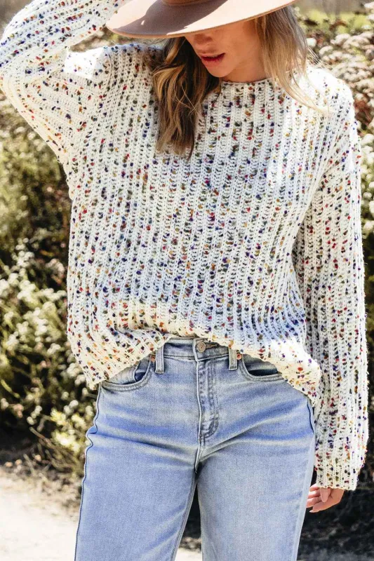 Threaded Pear Scarlett Confetti Reversible Twist Sweater made by Threaded Pear