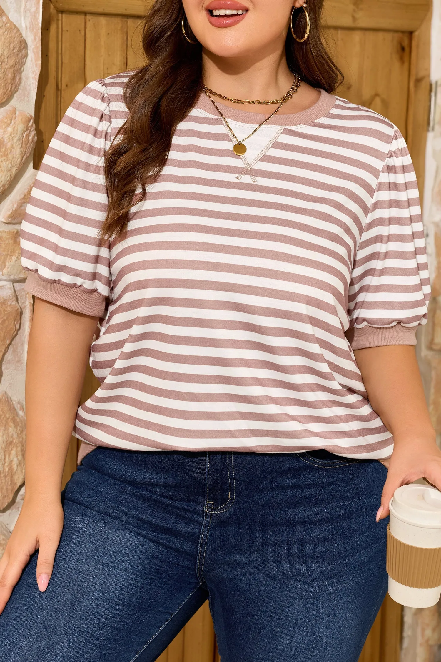 Threaded Pear Zelda Puff Sleeve T PLUS Shirt sold by Zulily
