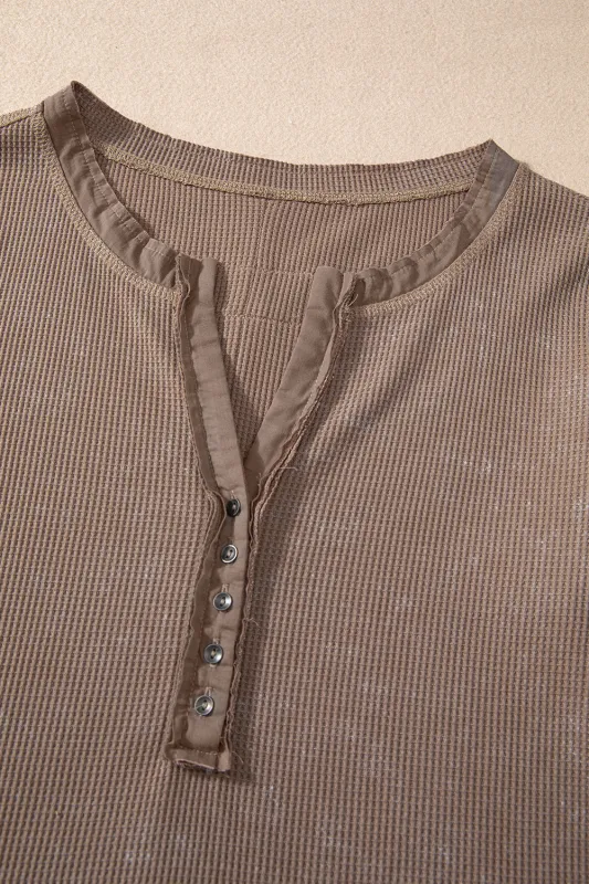 Threaded Pear Zahra Waffle Knit Neckline Long Sleeve Top made by Threaded Pear