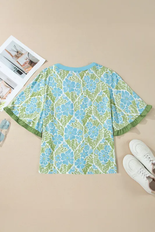 Threaded Pear Waverly Trim Half Sleeve Blouse made by Threaded Pear