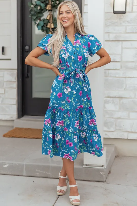 Threaded Pear Tessa Tie Belted Long Dress made by Threaded Pear