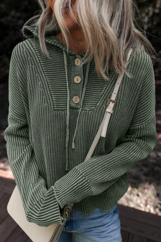 Threaded Pear Sofioya Knit Drawstring Hooded Sweater made by Threaded Pear