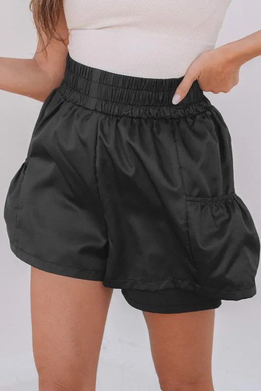 Threaded Pear Maxine Elastic High Waist Pocketed Casual Shorts made by Threaded Pear