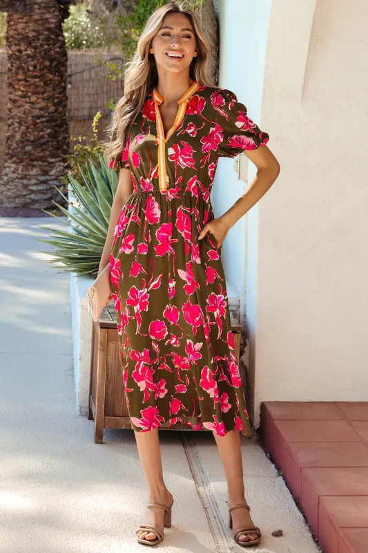 Threaded Pear Renata Ruffle Hem Maxi Dress made by Threaded Pear