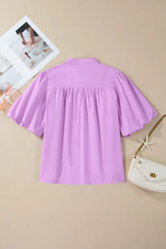 Threaded Pear Reese Puffy Half Sleeve Blouse made by Threaded Pear