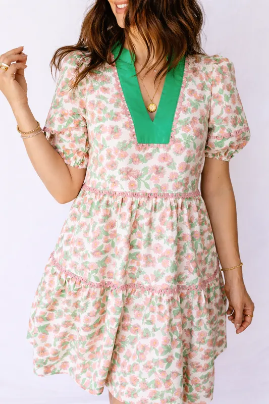 Threaded Pear Rachel Short Puff Sleeve Dress made by Threaded Pear