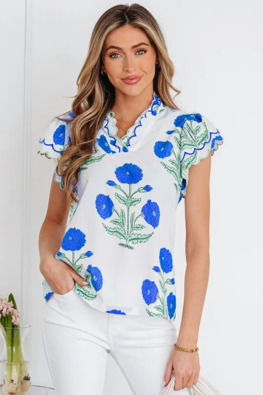 Threaded Pear Raegan Detail Short Sleeve Blouse made by Threaded Pear