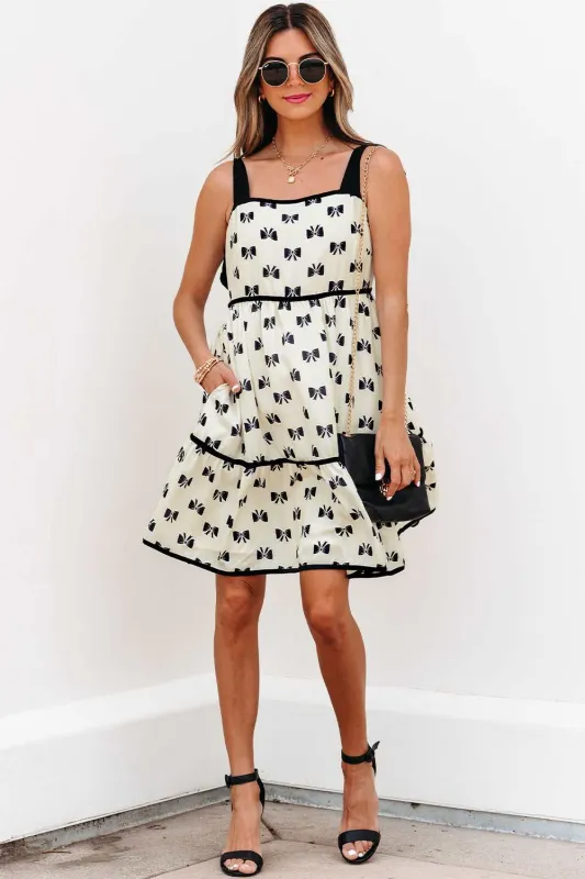 Threaded Pear Pagie Bow Knot Shoulder Mini Dress made by Threaded Pear