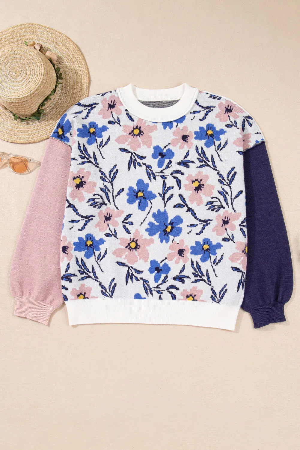 Threaded Pear Lumivita Colorblock Sleeve Patchwork Sweater sold by Zulily