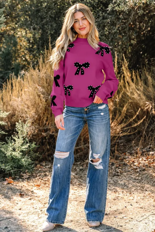 Threaded Pear Lucy Bow Pattern Loose Sweater made by Threaded Pear