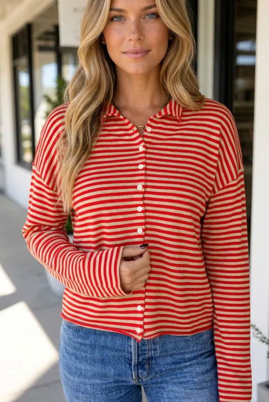 Threaded Pear Morgan Long Sleeve Knit Cardigan made by Threaded Pear