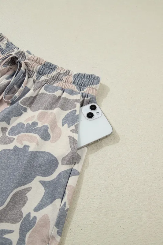 Threaded Pear Mya Camo Loose Tee Set made by Threaded Pear