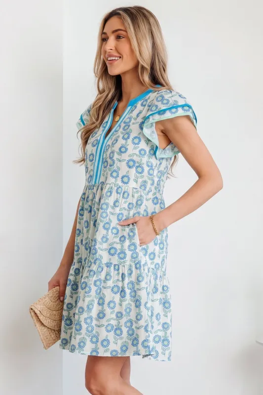 Threaded Pear Marlowe Flutter Sleeve Mini Dress made by Threaded Pear