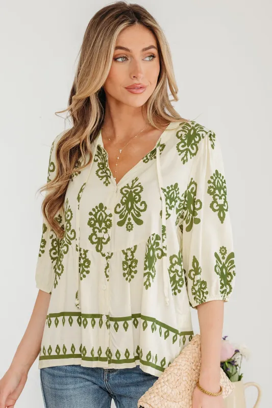 Threaded Pear Keziah Puffy Half Sleeve Shirt made by Threaded Pear
