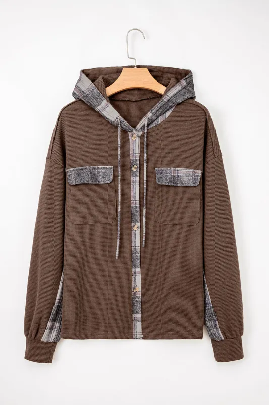 Threaded Pear Marceline Down Drawstring Hooded Shacket made by Threaded Pear
