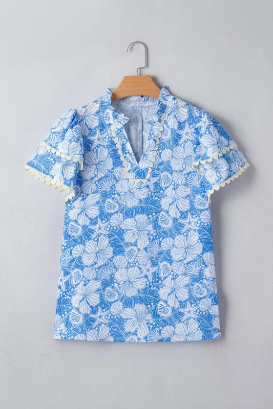 Threaded Pear Kataleya Trim Short Sleeve Blouse made by Threaded Pear