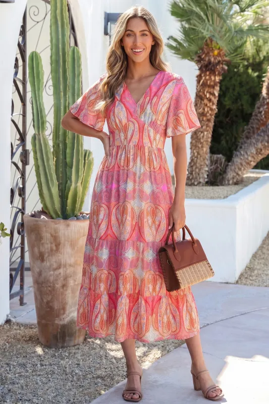 Threaded Pear Luz Sleeve Boho Maxi Dress made by Threaded Pear