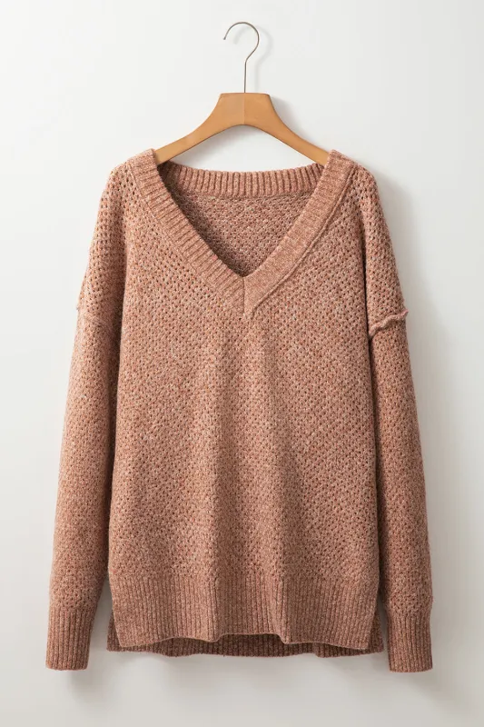 Threaded Pear Luciana Eyelet Drop Shoulder Sweater made by Threaded Pear