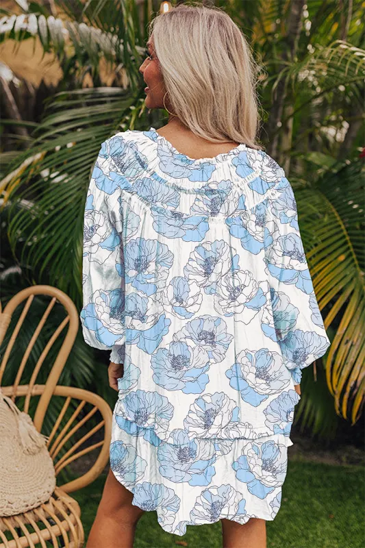 Threaded Pear Juliana Sleeve Flowy Mini Dress made by Threaded Pear