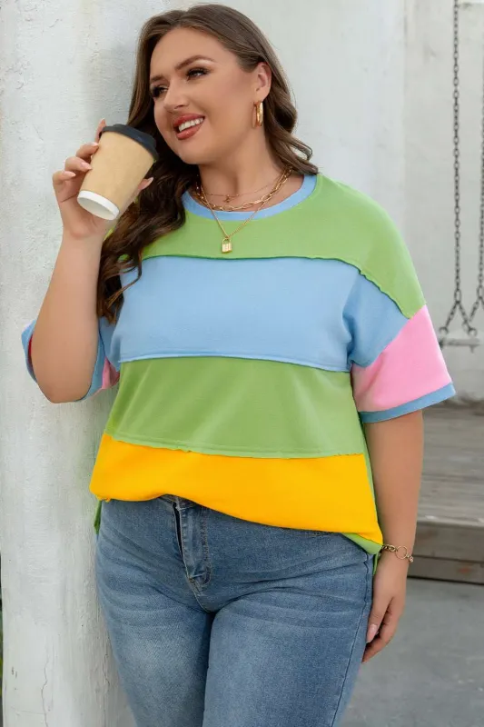 Threaded Pear Juliet Plus Size Exposed Seam Patchwork Top made by Threaded Pear