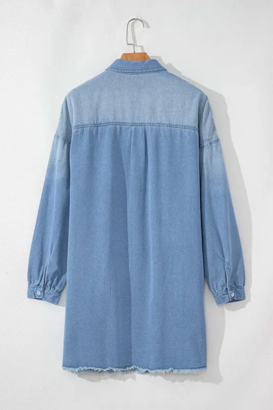 Threaded Pear Journee Medium Washed Denim Shirt Dress made by Threaded Pear