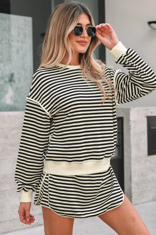 Threaded Pear Jessica Drop Shoulder Pullover Top & Skirt Set made by Threaded Pear