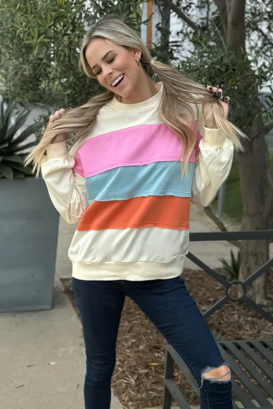 Threaded Pear Leilani Patchwork Sweatshirt made by Threaded Pear