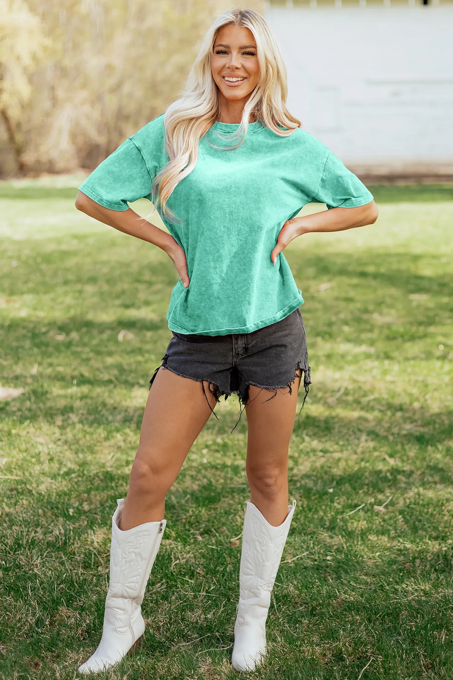 Threaded Pear Itzel Mineral Washed Oversize Tee sold by Zulily