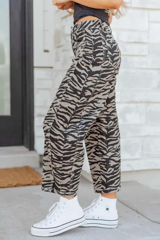 Threaded Pear Hunter Printed Wide Leg Jeans made by Threaded Pear