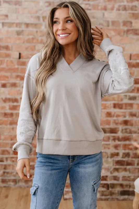 Threaded Pear Kaylee aztec Embroidered Western Sweatshirt made by Threaded Pear