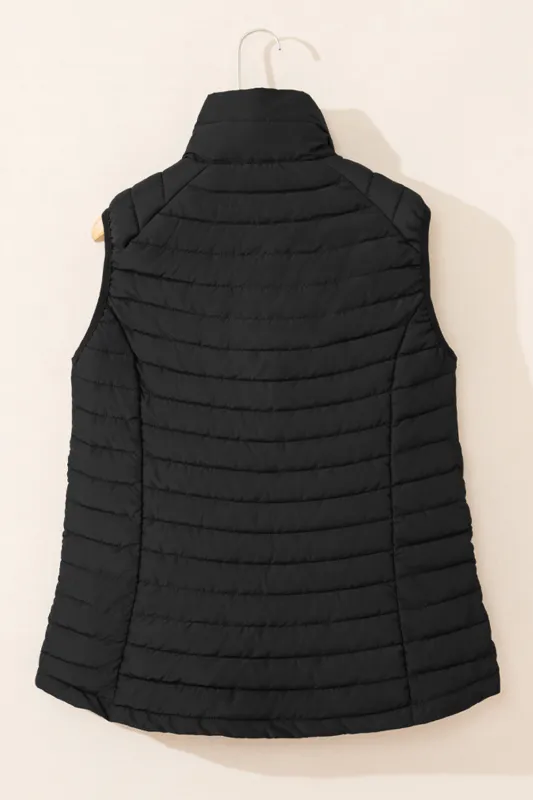 Threaded Pear Harper Quilted Zipped Puffer Vest made by Threaded Pear