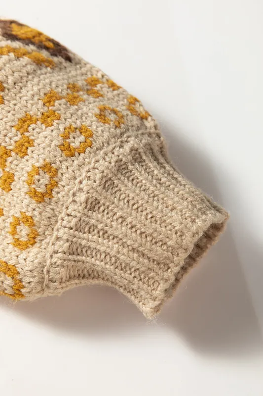 Threaded Pear Hana Pattern Knitted Cardigan Sweater made by Threaded Pear