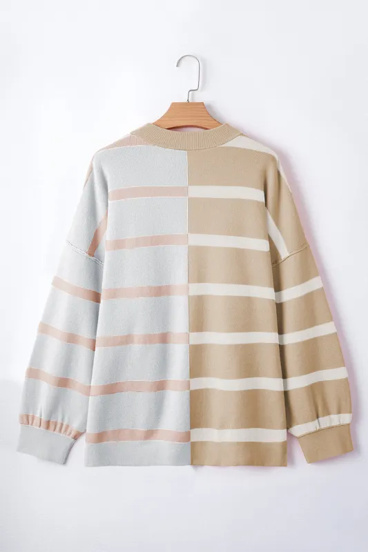 Threaded Pear Jream Stripe Colorblock Oversized Sweater made by Threaded Pear