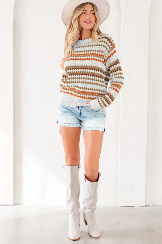 Threaded Pear Jimena Patterned Drop Shoulder Sweater made by Threaded Pear