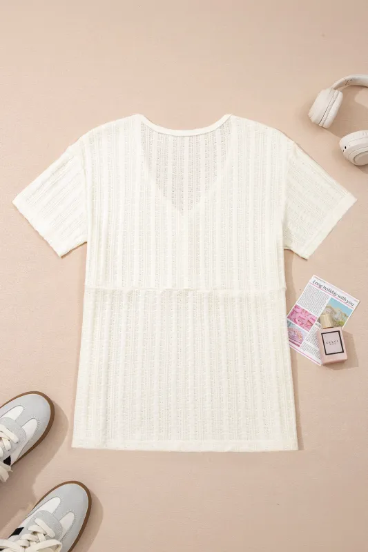 Threaded Pear Frankie Raw Seam Henley Tee made by Threaded Pear