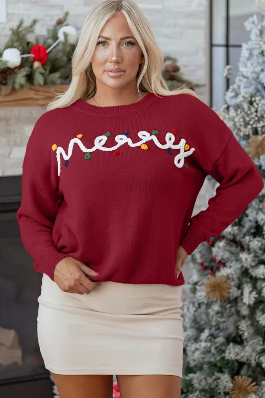 Threaded Pear Jade Christmas Drop Shoulder Sweater made by Threaded Pear